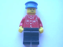 Shirt with 4 Buttons (sticker) - Red - Black Legs, Blue Hat