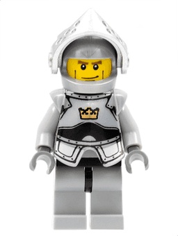 Fantasy Era - Crown Knight Plain with Breastplate, Helmet with Visor, Vertical Cheek Lines