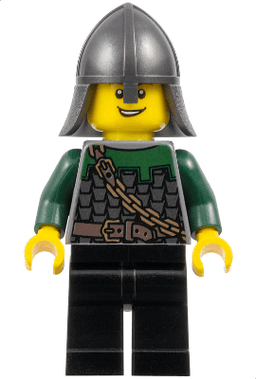 Kingdoms - Dragon Knight Scale Mail with Chain and Belt, Helmet with Neck Protector, Open Grin