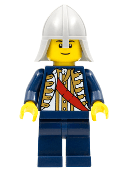 Red Sash, Light Bluish Gray Neck Protector, Black Eyebrows