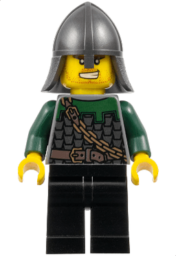 Kingdoms - Dragon Knight Scale Mail with Chain and Belt, Helmet with Neck Protector, Bared Teeth