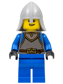 Castle - King's Knight Scale Mail, Crown Belt, Helmet with Neck Protector, Open Grin