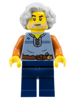 Tapestry Weaver - Sand Blue Vest, Dark Blue Legs, Light Bluish Gray Wavy Hair