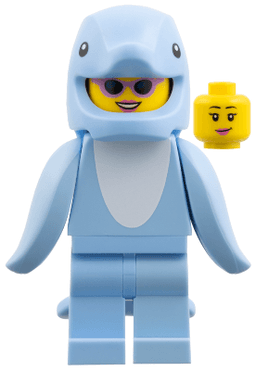 Dolphin Costume Fan, Series 28 (Minifigure Only without Stand and Accessories)