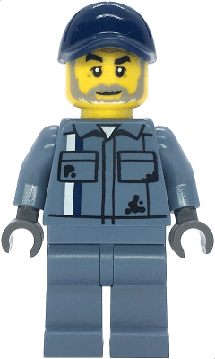 Scrapyard Worker - Male, Sand Blue Mechanic Uniform, Sand Blue Legs, Dark Blue Cap, Beard