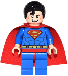 Superman - Blue Suit, Starched Fabric Cape, Open Mouth / Red Eyes