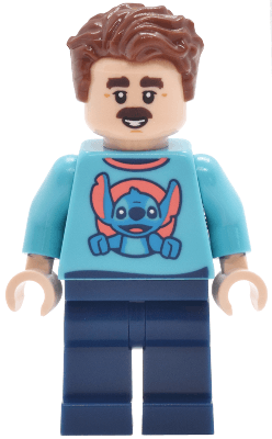 Main Street, U.S.A. Park Guest - Male, Medium Azure Stitch Shirt with Surfboard on Back, Dark Blue Legs