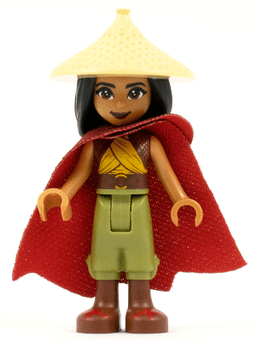 Raya - Tan Conical Hat, Red Cape