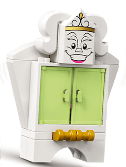 Wardrobe - Yellowish Green Doors, Printed Face on Tile, Modified 2 x 3 Pentagonal, Drawer Handles