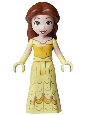 Belle - Mini Doll, Yellow and Bright Light Yellow Dress with Skirt Full Length, Gold Brooch