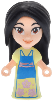 Mulan - Micro Doll, Yellowish Green Dress with Metallic Pink Flowers