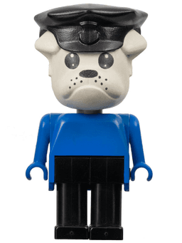 Fabuland Bulldog - Constable Clarke Bulldog, White Head, Black Police Hat