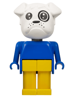 Fabuland Bulldog - Boris Bulldog (Postman), White Head, Blue Top