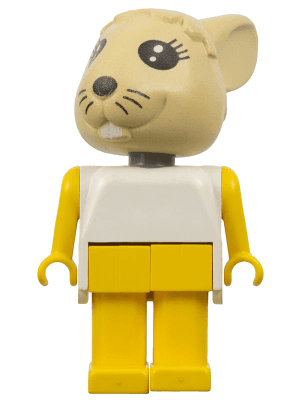 Fabuland Rabbit - Bonnie Bunny, Tan Head, Yellow Legs and Arms, White Top