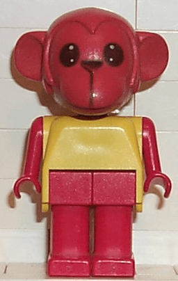 Fabuland Monkey - Mike Monkey, Red Head, Legs and Arms, Yellow Top