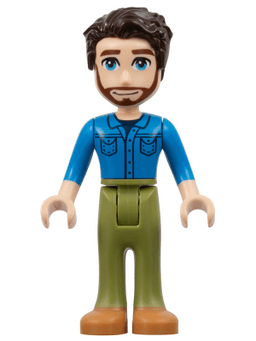 Friends Jonathan - Dark Azure Shirt, Olive Green Trousers, Medium Nougat Shoes, Dark Brown Hair