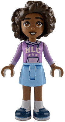 Friends Aliya - Medium Lavender Hoodie, Bright Light Blue Skirt, Dark Blue Shoes