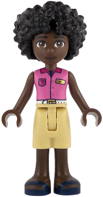Friends Mischa - Dark Pink Sleeveless Shirt, Tan Shorts, Dark Blue Sandals