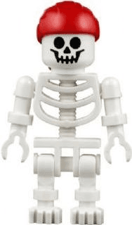 Skeleton - Standard Skull, Floppy Arms, Red Bandana with Double Tail in Back