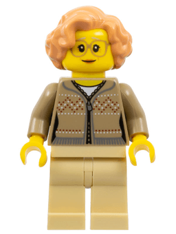 Grandmother - Dark Tan Fair Isle Sweater, Tan Legs, Nougat Hair, Glasses