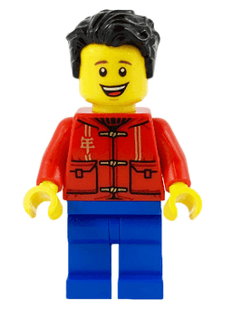 Father, Red Tang Jacket with Hood, Blue Legs, Black Tousled Hair