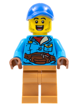Man, Blue Cap, Dark Azure Jacket, Medium Nougat Legs