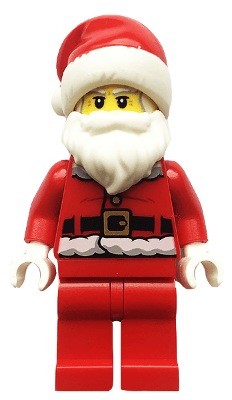 Santa - Fur Lined Jacket with Candy Cane on Back, Red Legs, Thick Moustache