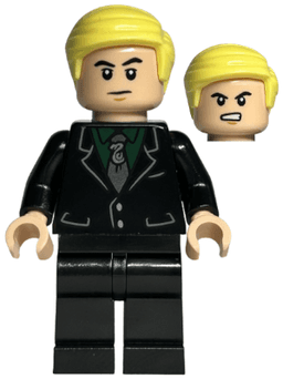 Draco Malfoy - Black Suit, Slytherin Tie, Neutral / Angry