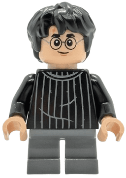 Harry Potter - Black Striped Sweater, Dark Bluish Gray Short Legs