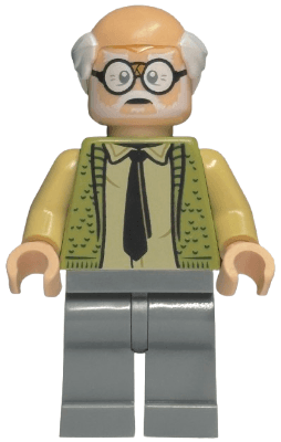 Ernie Prang - Olive Green Vest Knit, Half Bald, Dark Bluish Gray Legs
