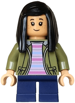 Cho Chang - Olive Green Jacket, Dark Blue Short Legs