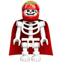 Skeleton - Red Cape and Helmet, Bent Arms (Douglas Elton / El Fuego)