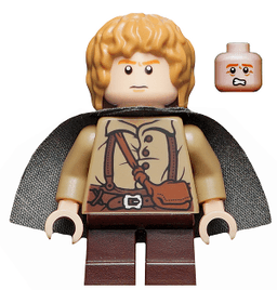 Samwise Gamgee (Sam) - Dark Tan Shirt, Dark Bluish Gray Cape