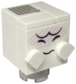 Boo - Closed Mouth, Brick, Round 2 x 2 with Axle Hole Stand