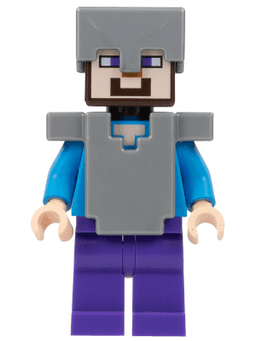 Steve (Light Nougat) - Dark Purple Legs, Flat Silver Helmet and Armor