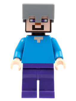 Steve (Light Nougat) - Dark Purple Legs, Flat Silver Helmet