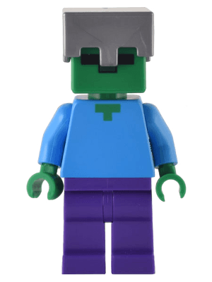 Zombie - Dark Purple Legs, Flat Silver Helmet