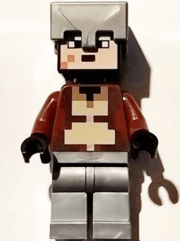 Nether Hero - Reddish Brown Torso, Flat Silver Helmet