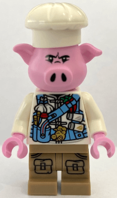 Pigsy - Medium Blue Utility Harness with Pig Head Buckle, Dark Tan Medium Legs with Pockets
