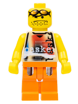 Basketball Street Player, Tan Torso and Orange Legs