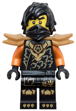 Cole - Dragons Rising, Tunic with Dragon Head, Hair, Wide Pearl Gold Shoulder Armor