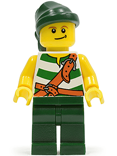 Pirate Green / White Stripes, Dark Green Legs, Dark Green Bandana