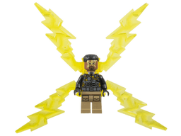 Electro - Black and Dark Tan Outfit, Medium Brown Head, Large Electricity Wings