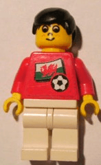 Soccer Player - Welsh Player 5, Welsh Flag Torso Sticker on Front, Black Number Sticker on Back (specify number in listing)