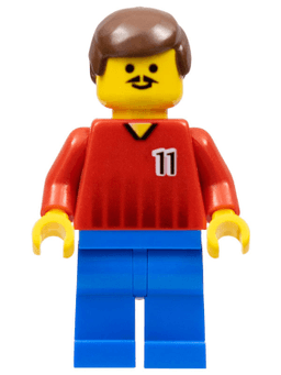 Soccer Player - Red and Blue Team with Number 11