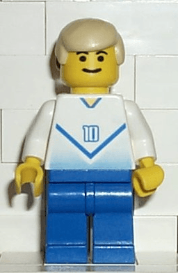 Soccer Player White & Blue Team with shirt #10