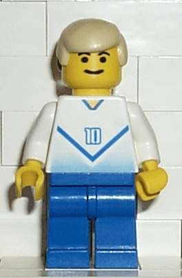 Soccer Player White & Blue Team with shirt #10