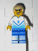 Soccer Player White & Blue Team with shirt #5