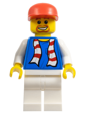 Soccer Fan Blue - White Legs, Striped Scarf Torso Sticker