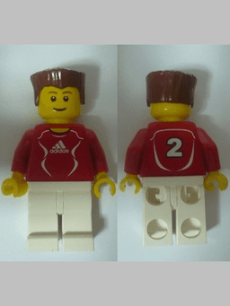Soccer Player Red - Adidas Logo, Red and White Torso Stickers (#2)